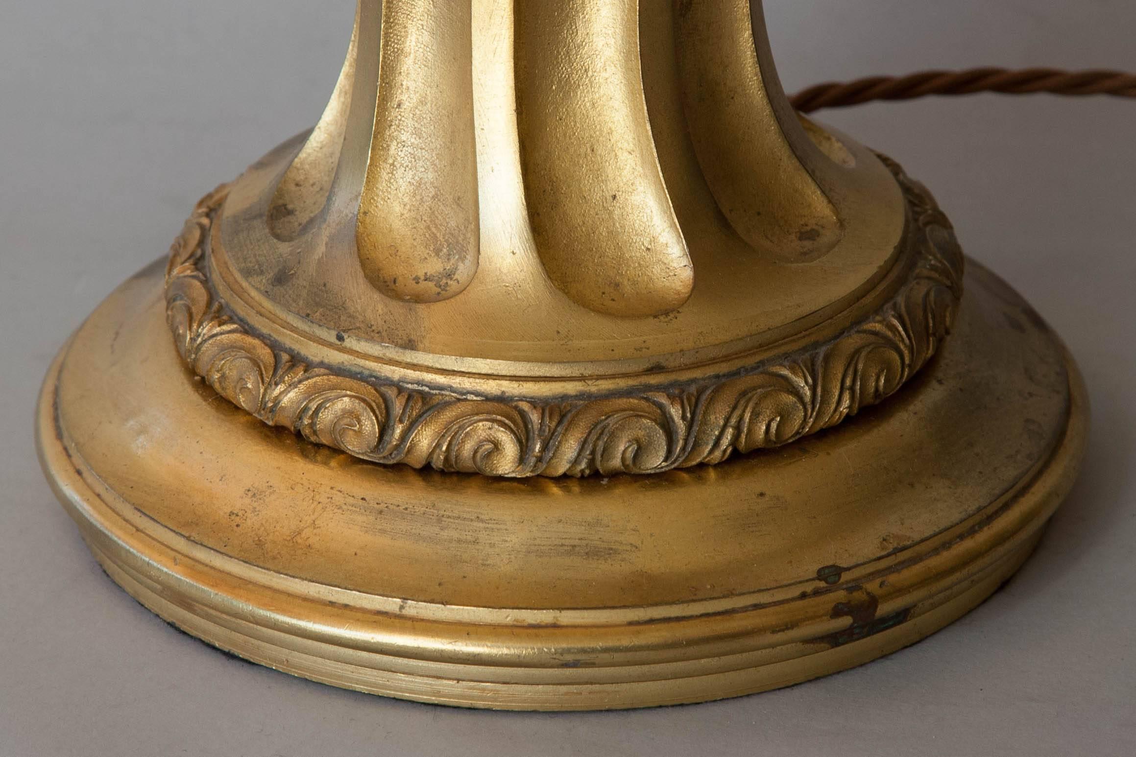 Late 19th Century Decorative Gilt Baluster Table Lamp In Good Condition In London, GB