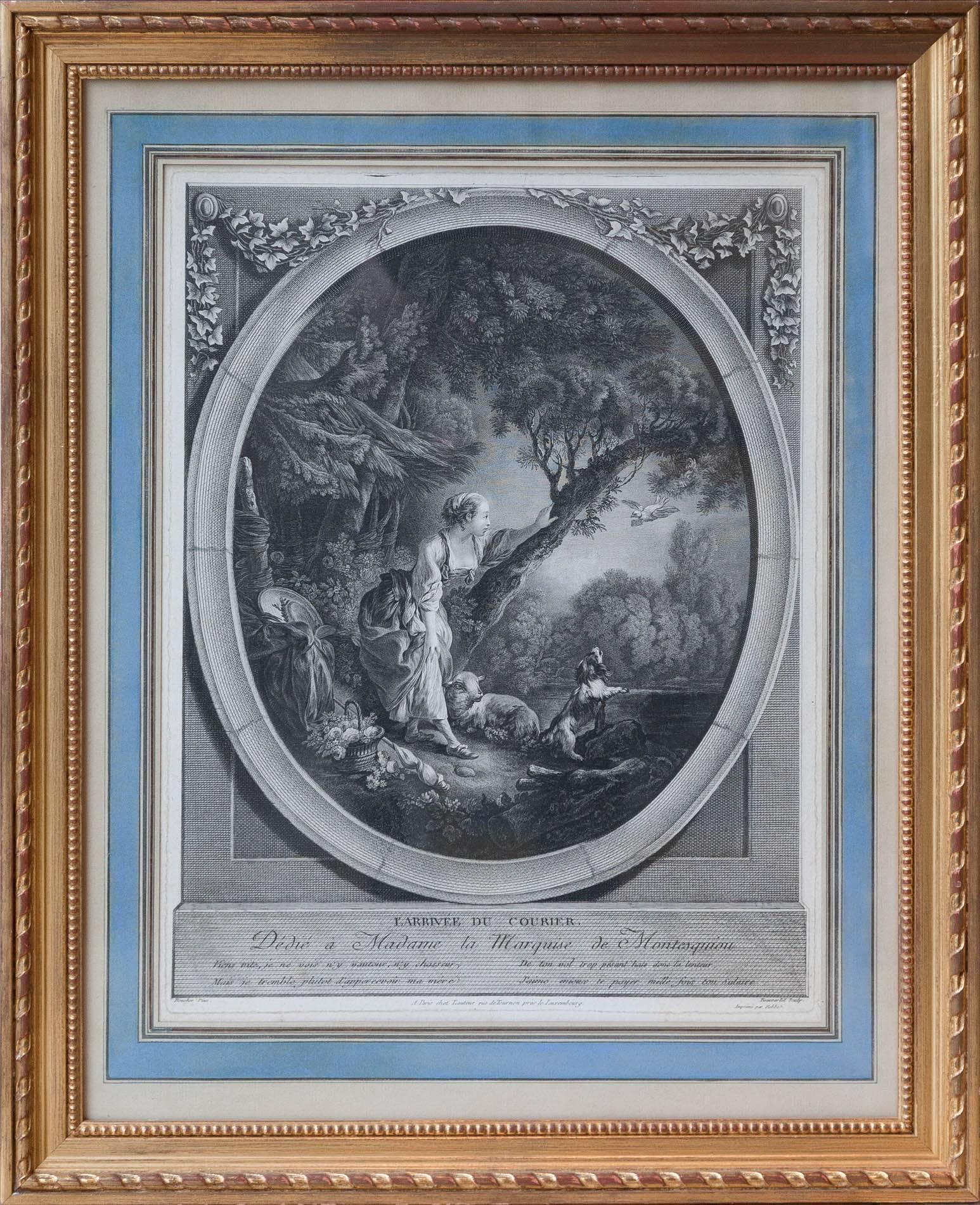 Pair of 18th Century Engravings After Boucher in Modern Gilt Frames In Good Condition In London, GB