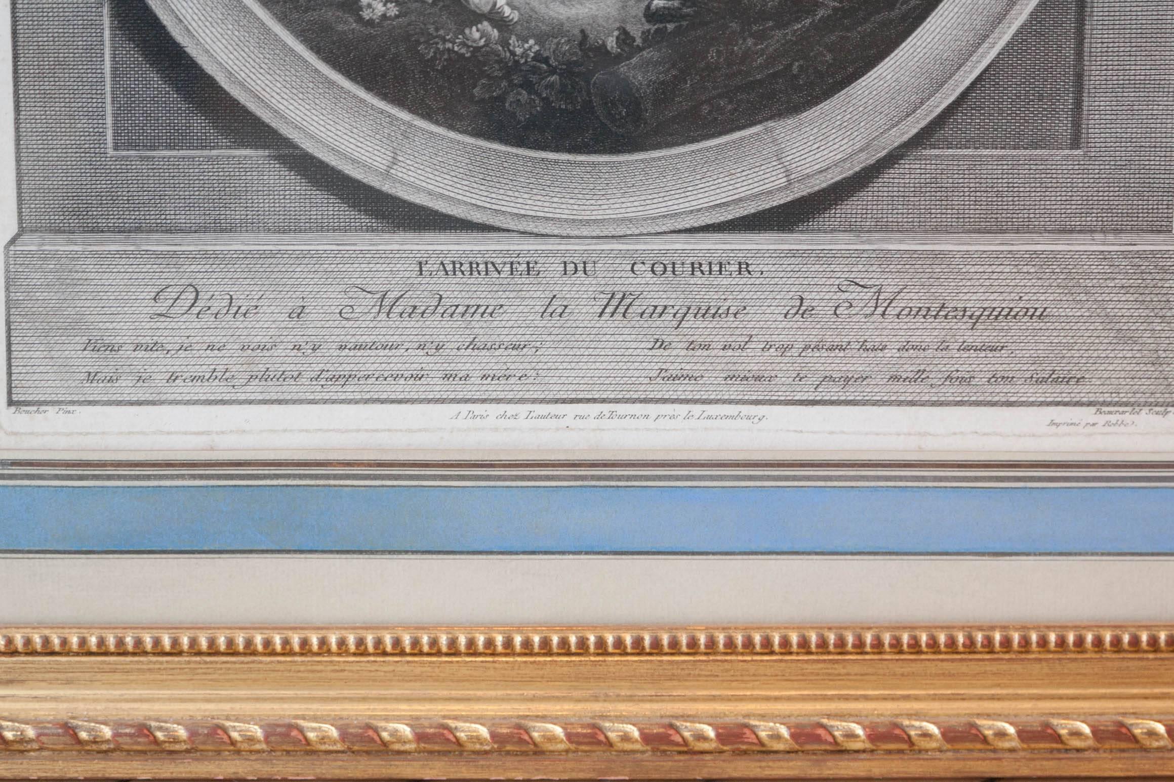 Pair of 18th Century Engravings After Boucher in Modern Gilt Frames 1