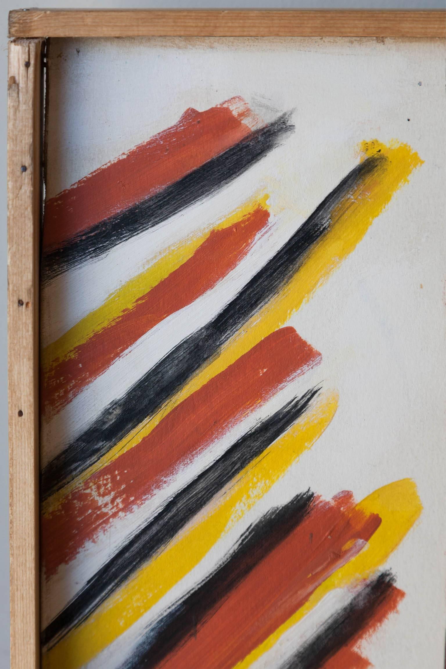 Mid-Century Untitled Abstract in Black, Yellow and Red, by Jacques Nestlé For Sale 3