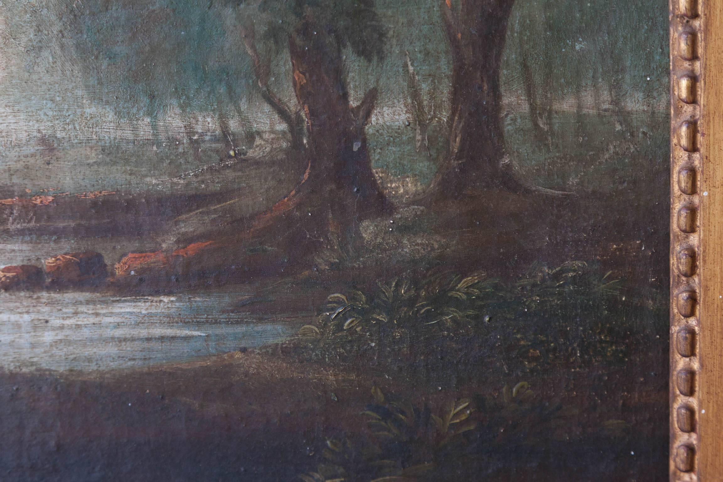 Early 19th Century French Paysage Oil on Canvas in the Manner of Giuseppe Zais For Sale 3