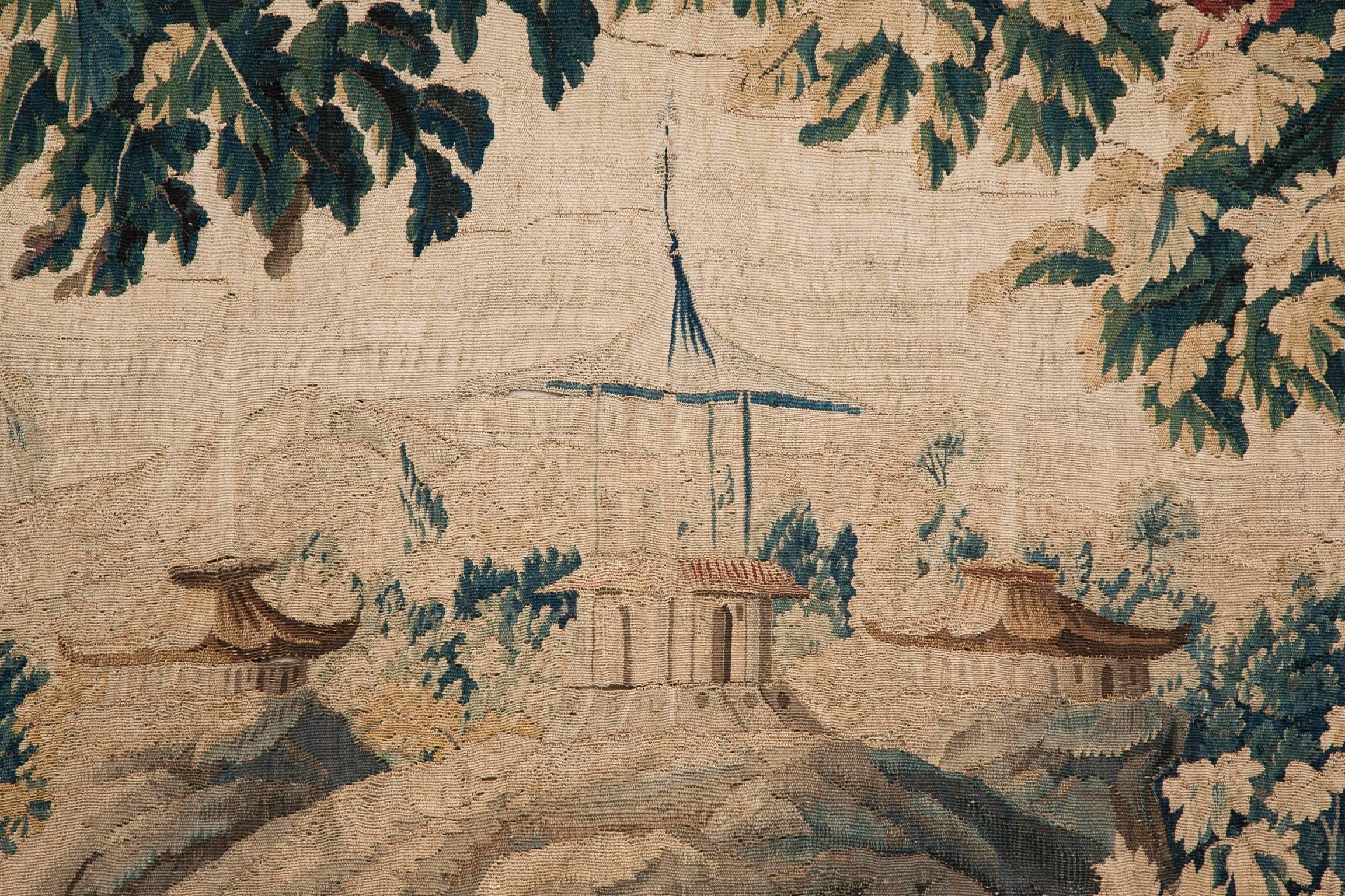 Wool 18th Century Aubusson Tapestry in the Chinoiserie Taste, after J.B Pillement For Sale