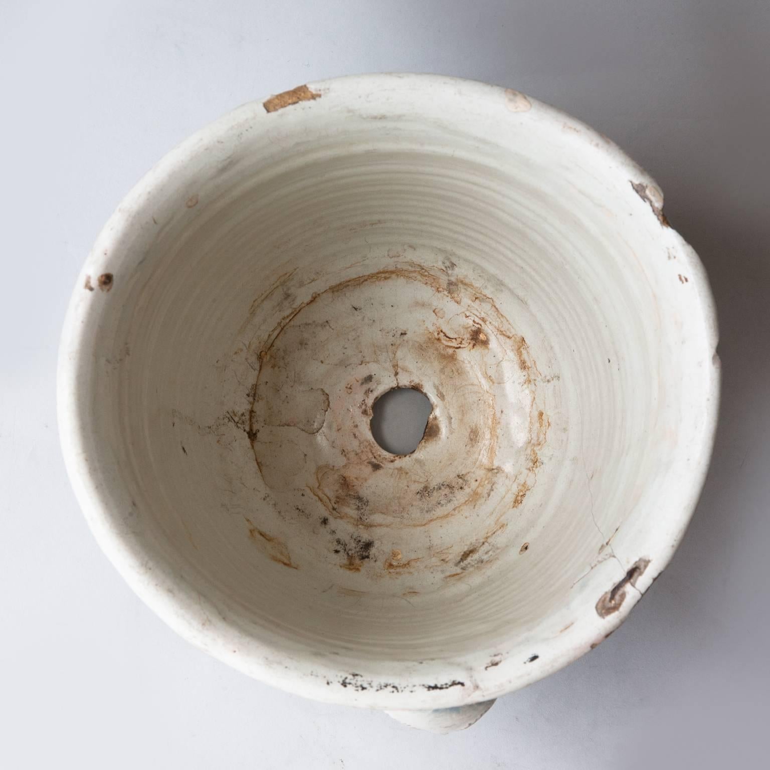 18th Century Blue and White Faïence Cache Pot from Nevers, France In Fair Condition In London, GB
