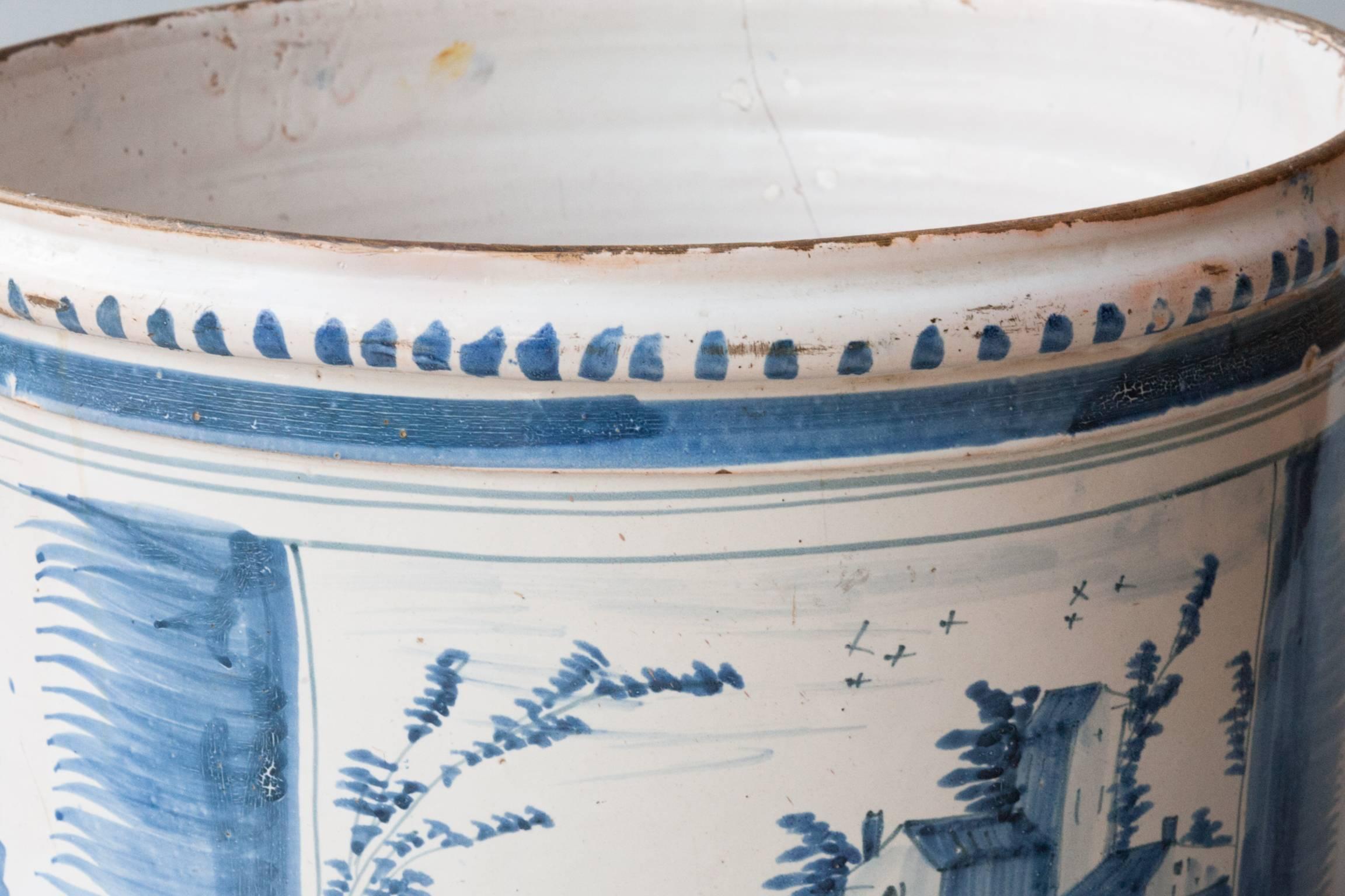 18th Century Blue and White Faience 'Pot a Oranger' Nevers, France 3