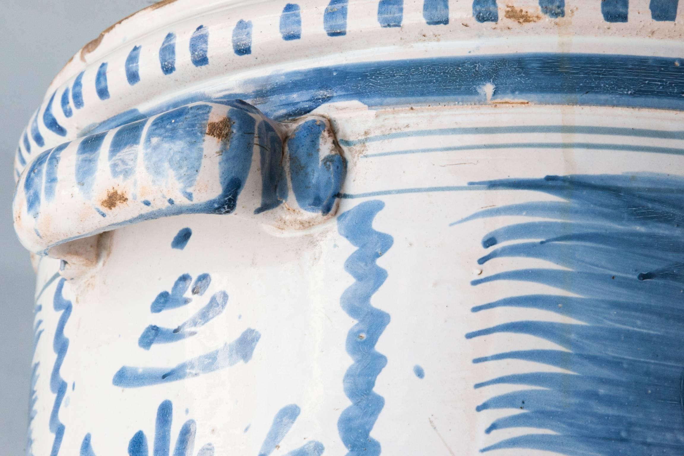 18th Century Blue and White Faience 'Pot a Oranger' Nevers, France 4