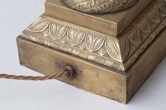 Late 19th Century Brass Column Oil Lamp Converted to Electricity