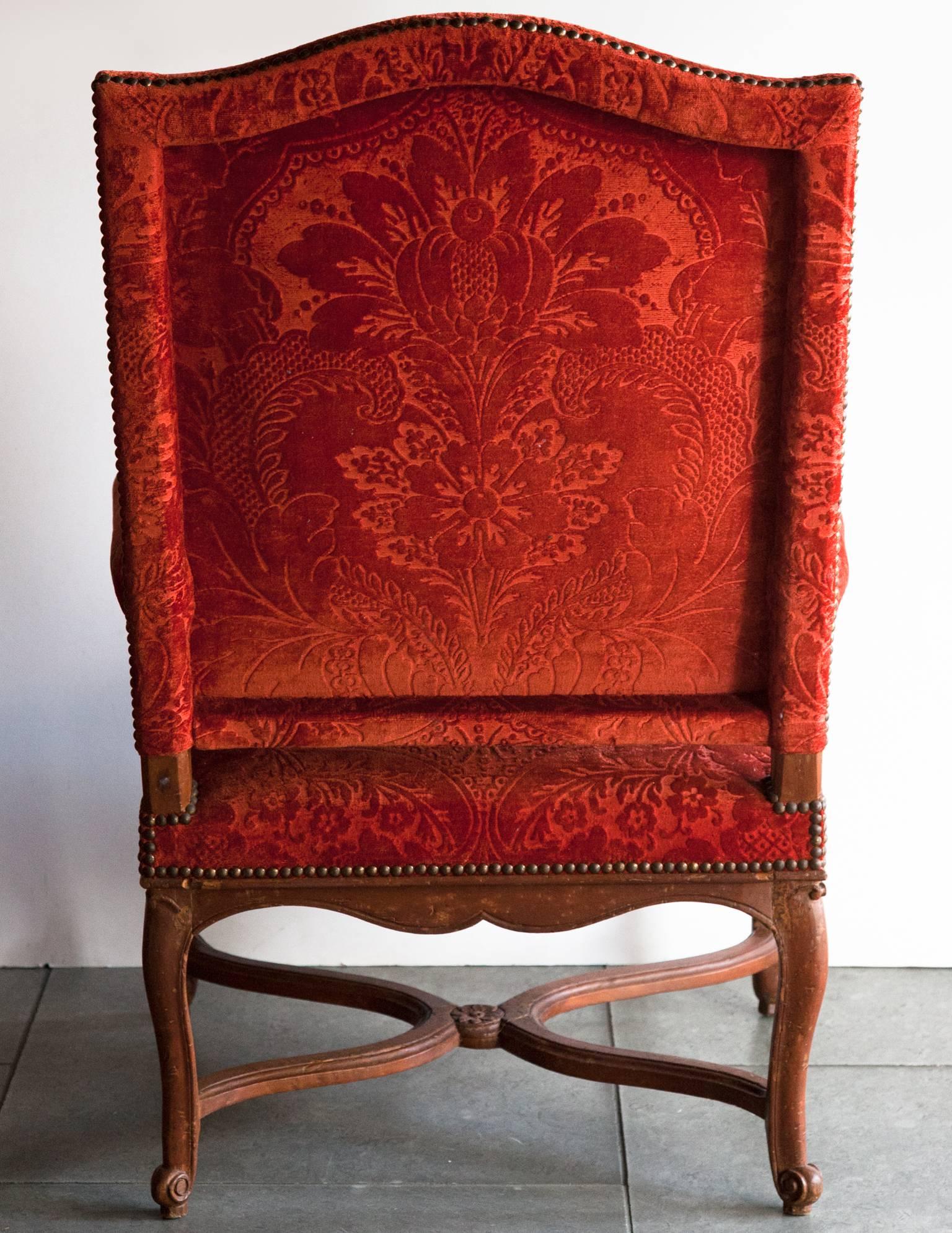 18th Century and Earlier Large 18th Century French Régence Fauteuil or Open Armchair For Sale