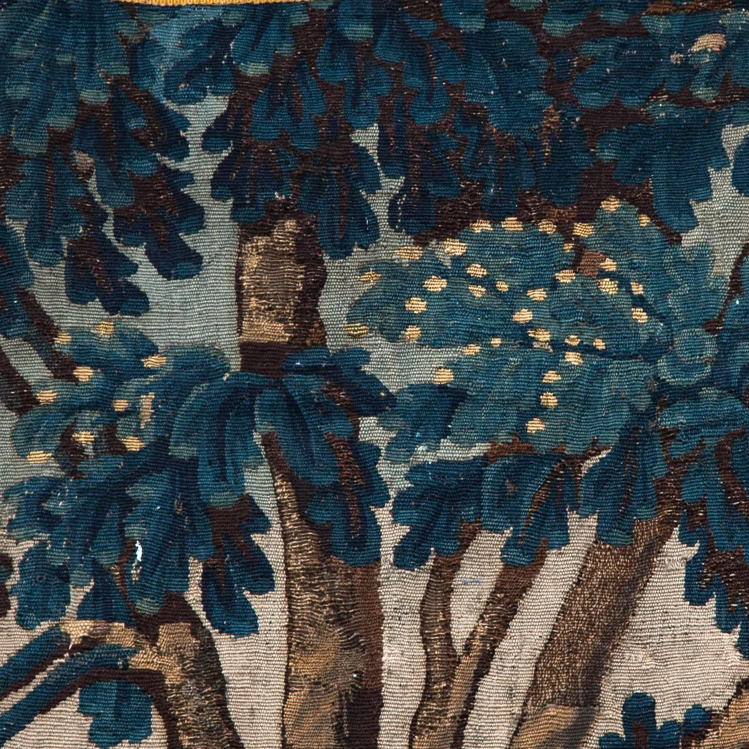 Early 18th Century Aubusson Verdure Tapestry with Trees, a Castle and a River 3