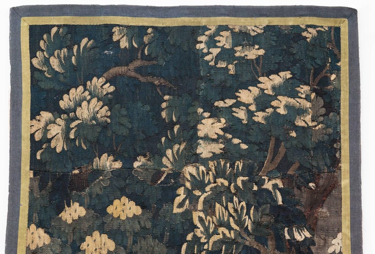 Wool Early 18th Century Verdure Tapestry Fragment, Aubusson For Sale