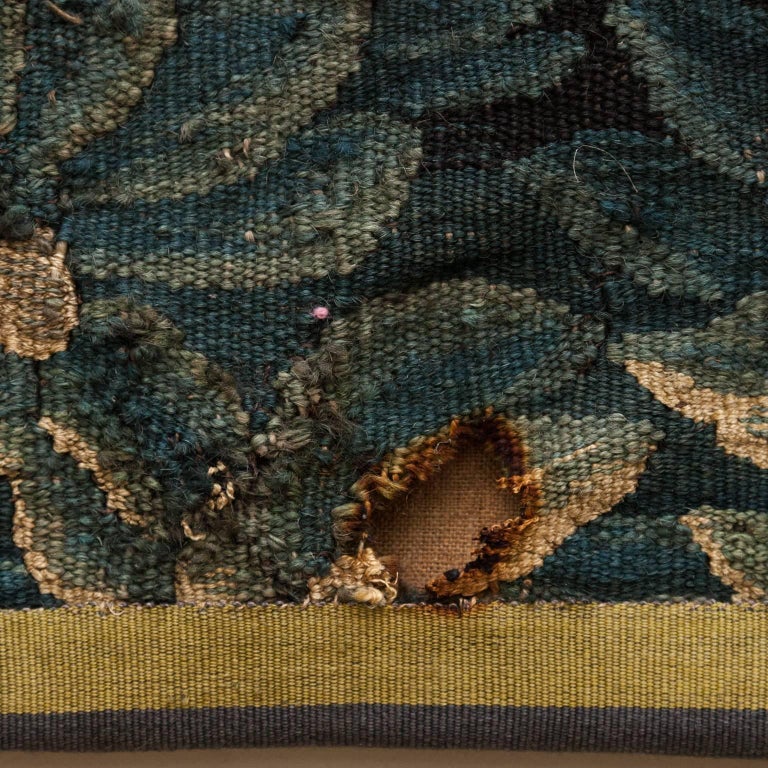 Early 18th Century Verdure Tapestry Fragment, Aubusson For Sale 1