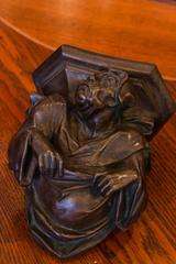 Pair of French Bronze Grotesque Figural Wall Brackets