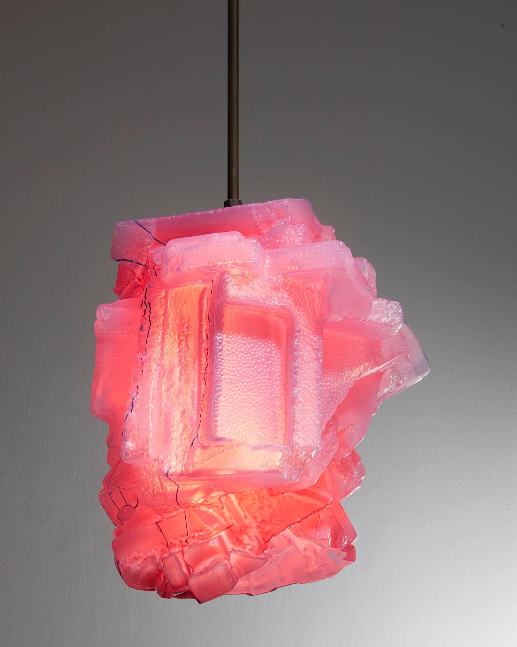American Unique Assemblage Pendant Lamp in Handblown Glass by Thaddeus Wolfe, 2015