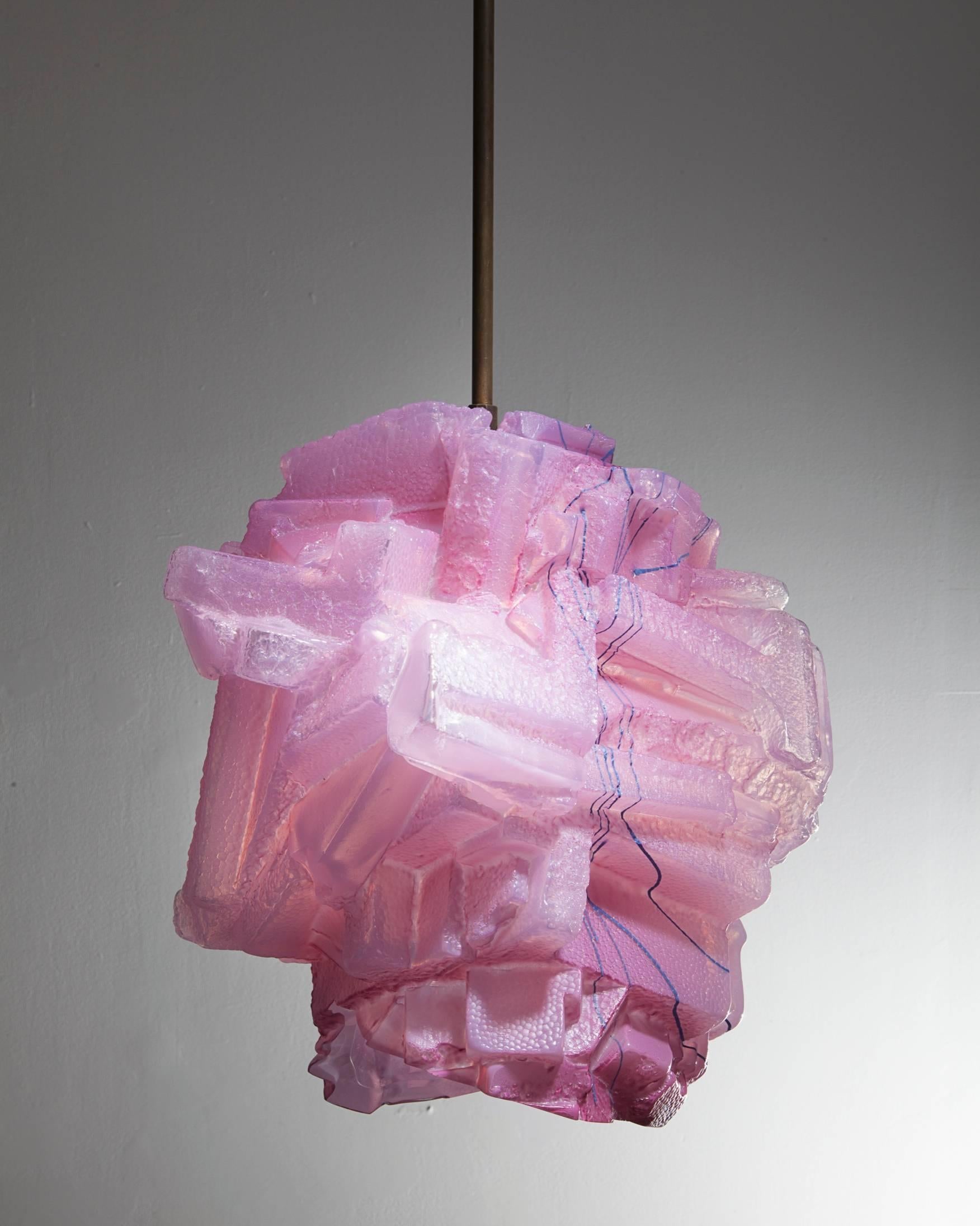 Contemporary Unique Assemblage Pendant Lamp in Handblown Glass by Thaddeus Wolfe, 2015