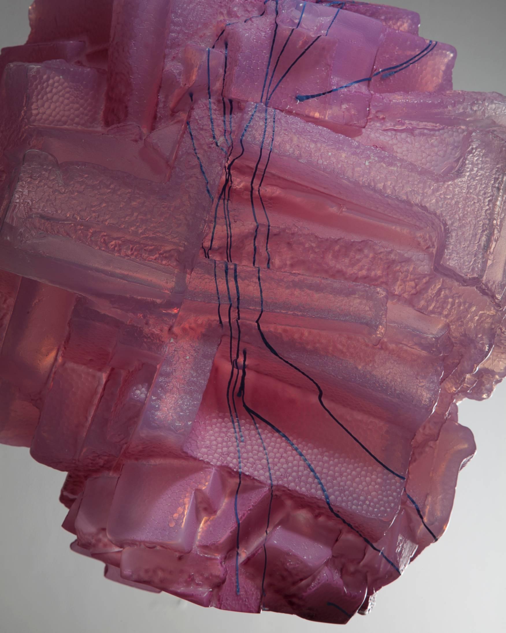 Blown Glass Unique Assemblage Pendant Lamp in Handblown Glass by Thaddeus Wolfe, 2015