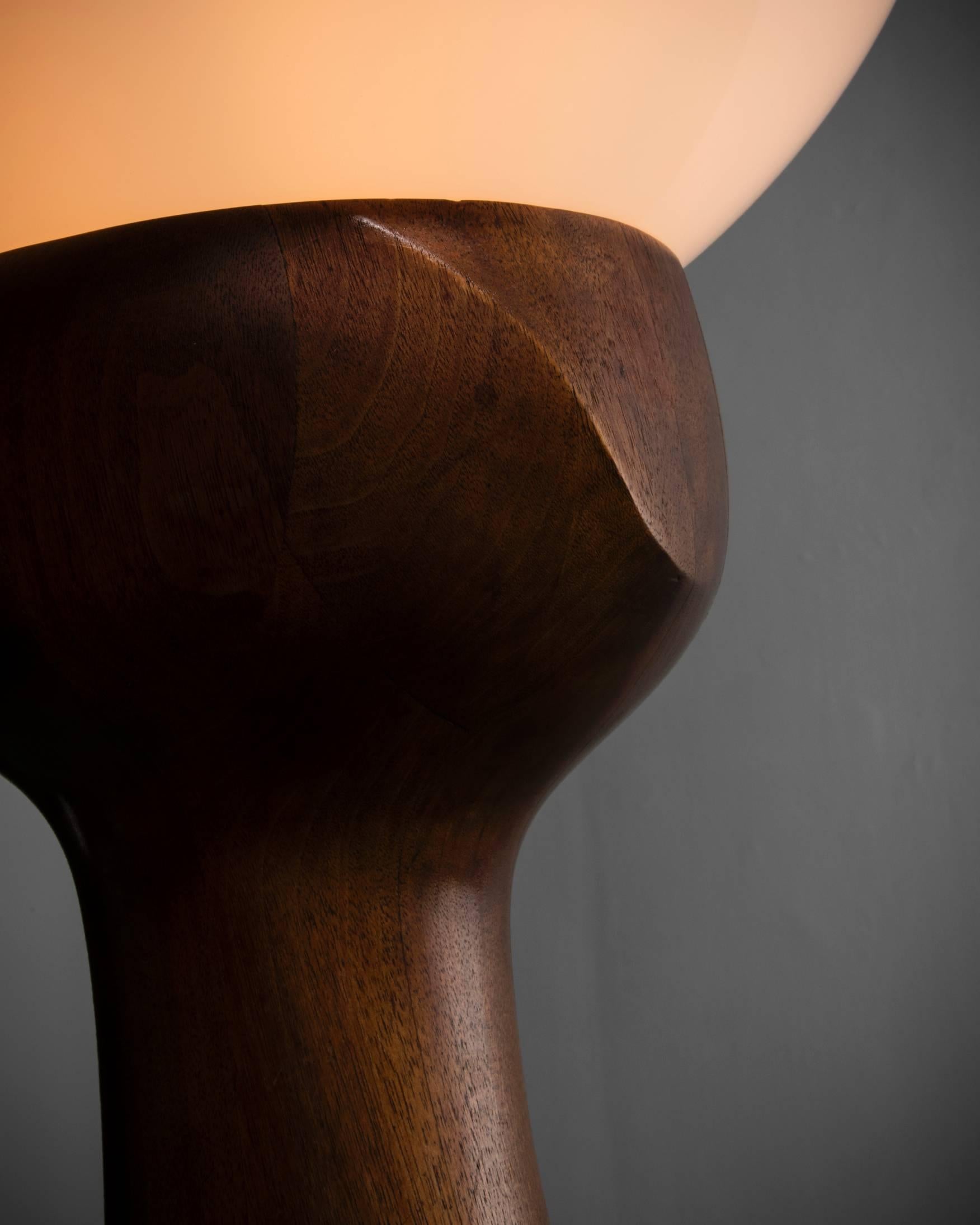 Walnut Unique Hand-Shaped Floor Lamp by Wendell Castle, New York, circa 1966