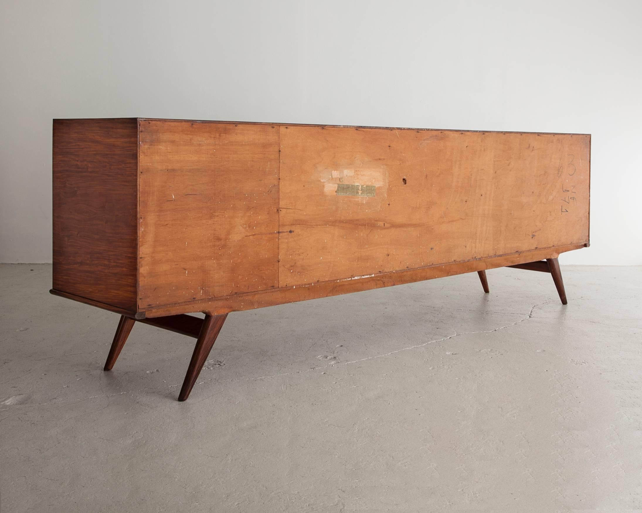 Credenza in Caviona Wood with a Cane Front by Martin Eisler, Brazil, 1950s 1
