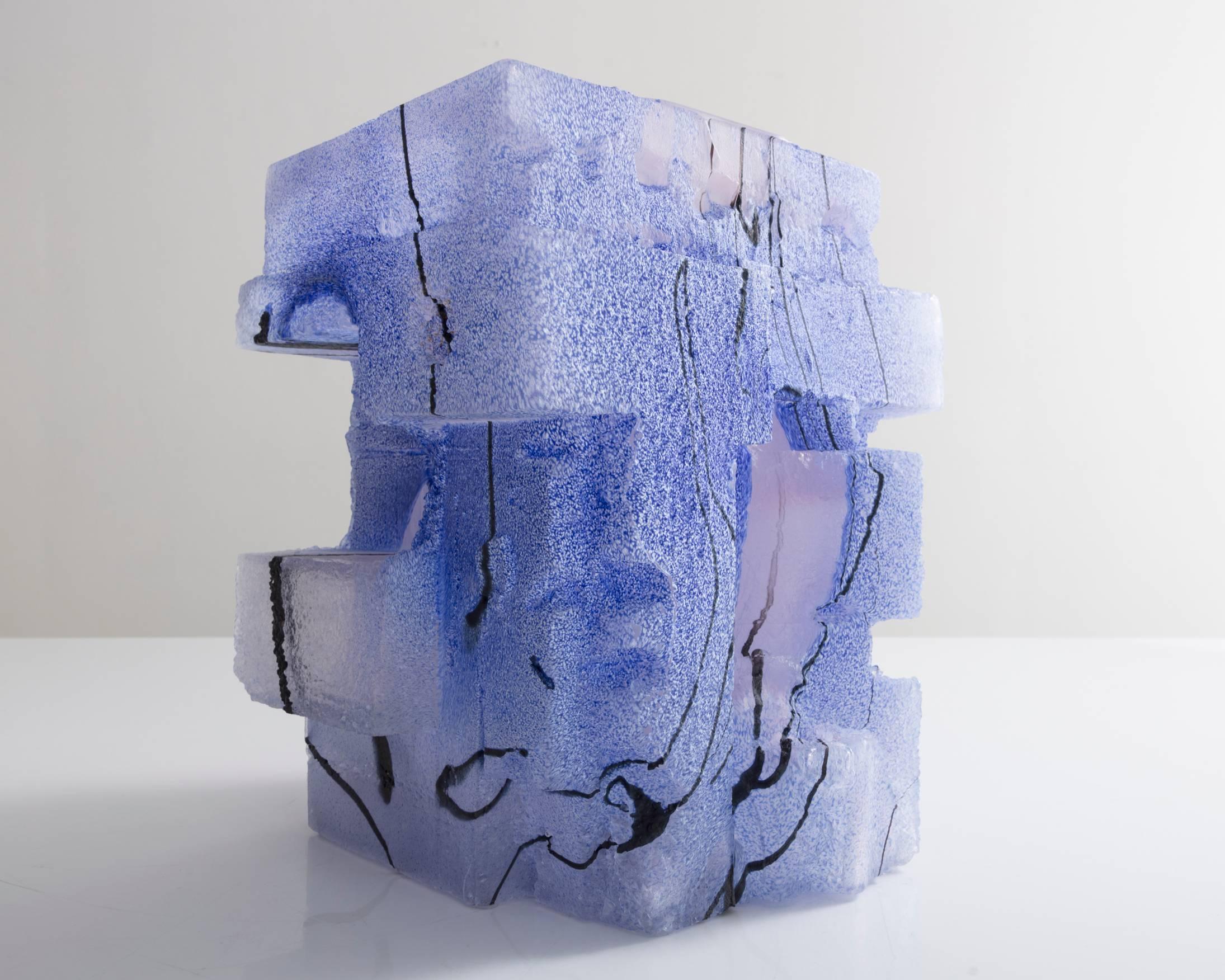 Unique Assemblage vessel in handblown, cut and polished glass. Designed and made by Thaddeus Wolfe, USA, 2017.