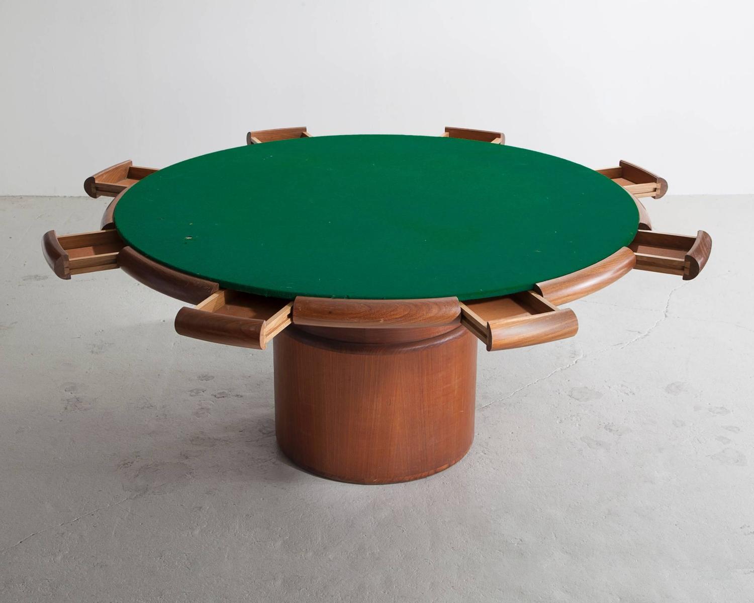 Round Game Table by Sergio Rodrigues, Brazil, circa 1960 For Sale at