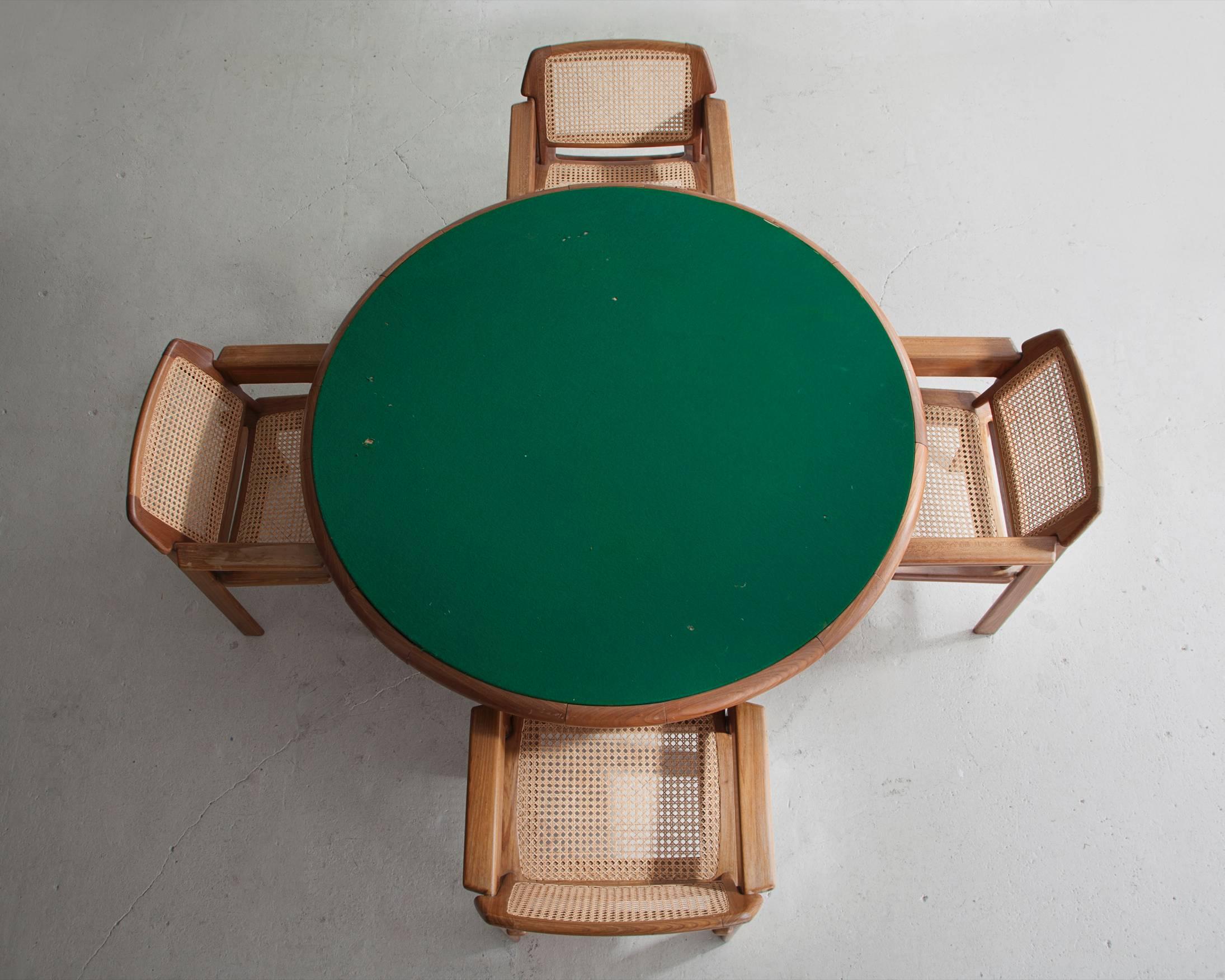 Brazilian Round Game Table by Sergio Rodrigues, Brazil, circa 1960