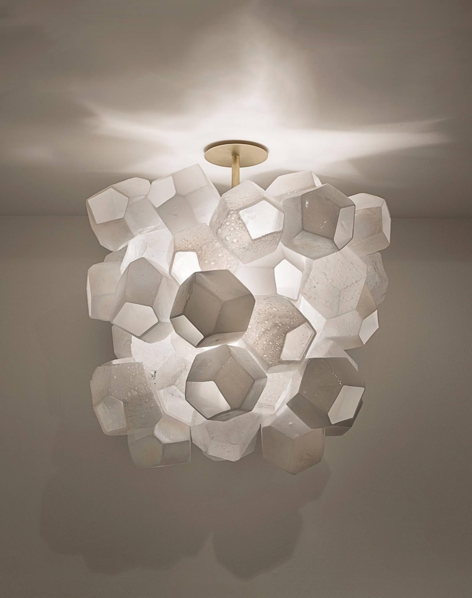 Illuminated faceted cluster sculpture. Designed and made by Jeff Zimmerman, New York, 2015.