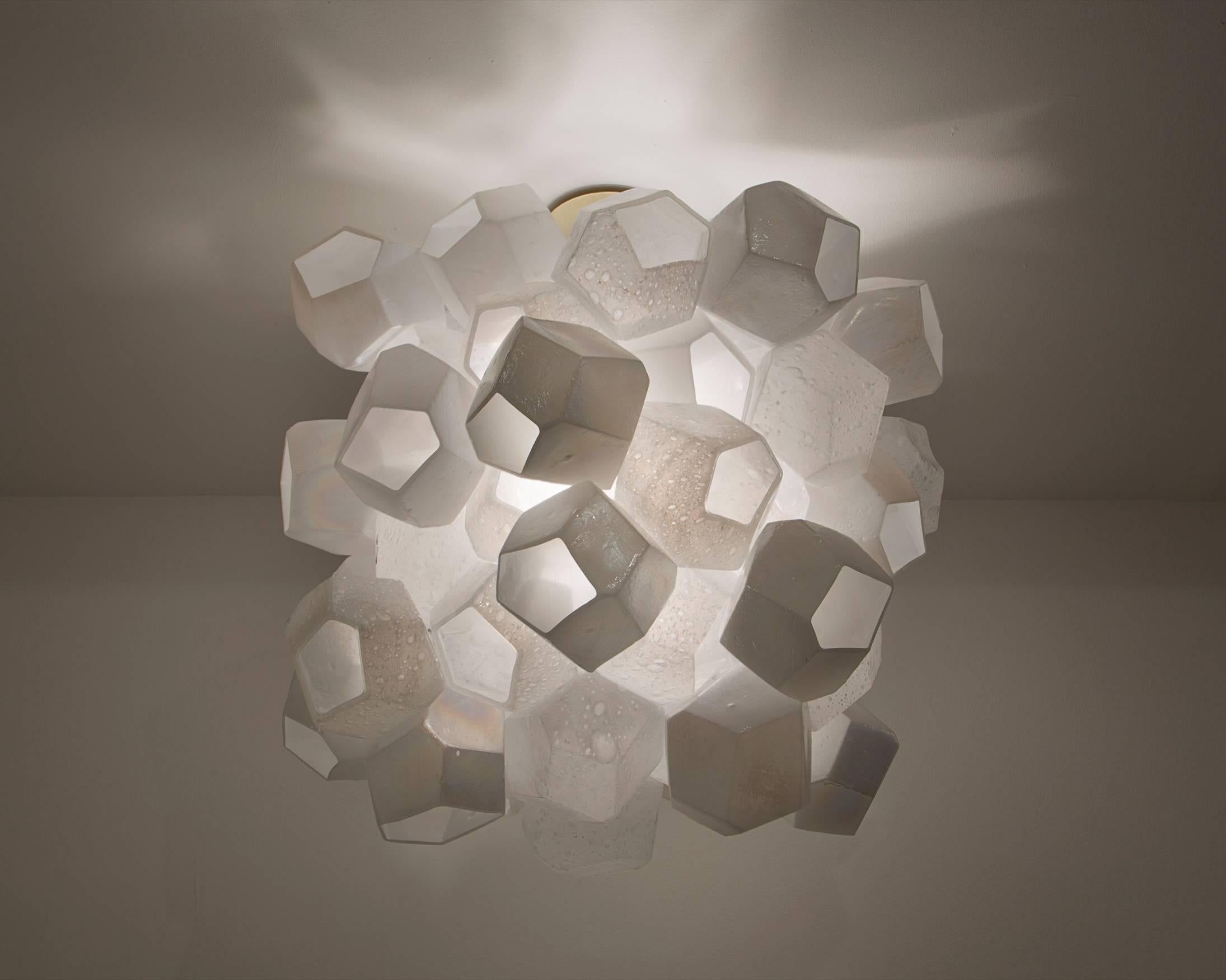 American Illuminated Faceted Cluster Sculpture by Jeff Zimmerman, 2015