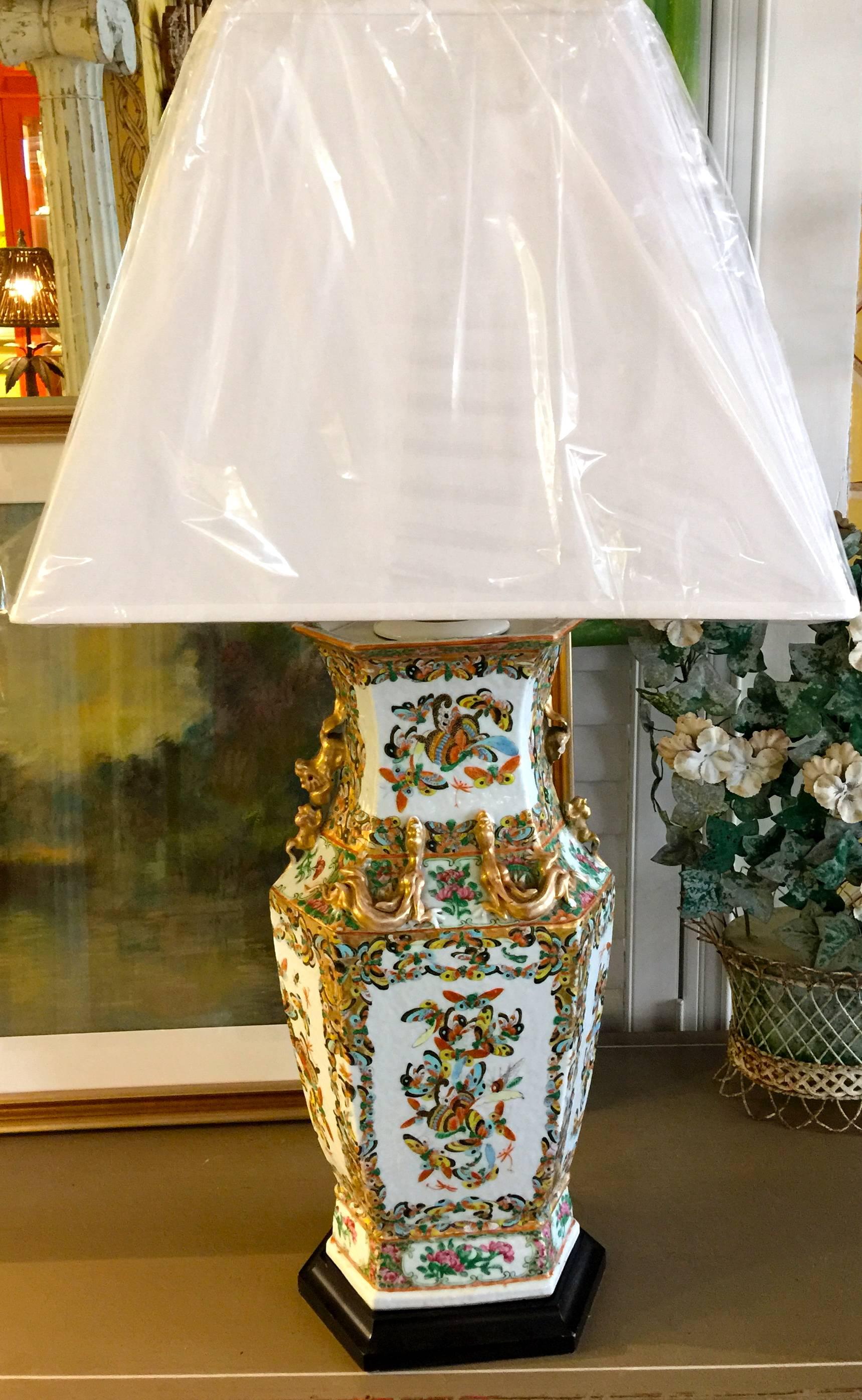 Pair of 18th century Chinese vases as lamps.