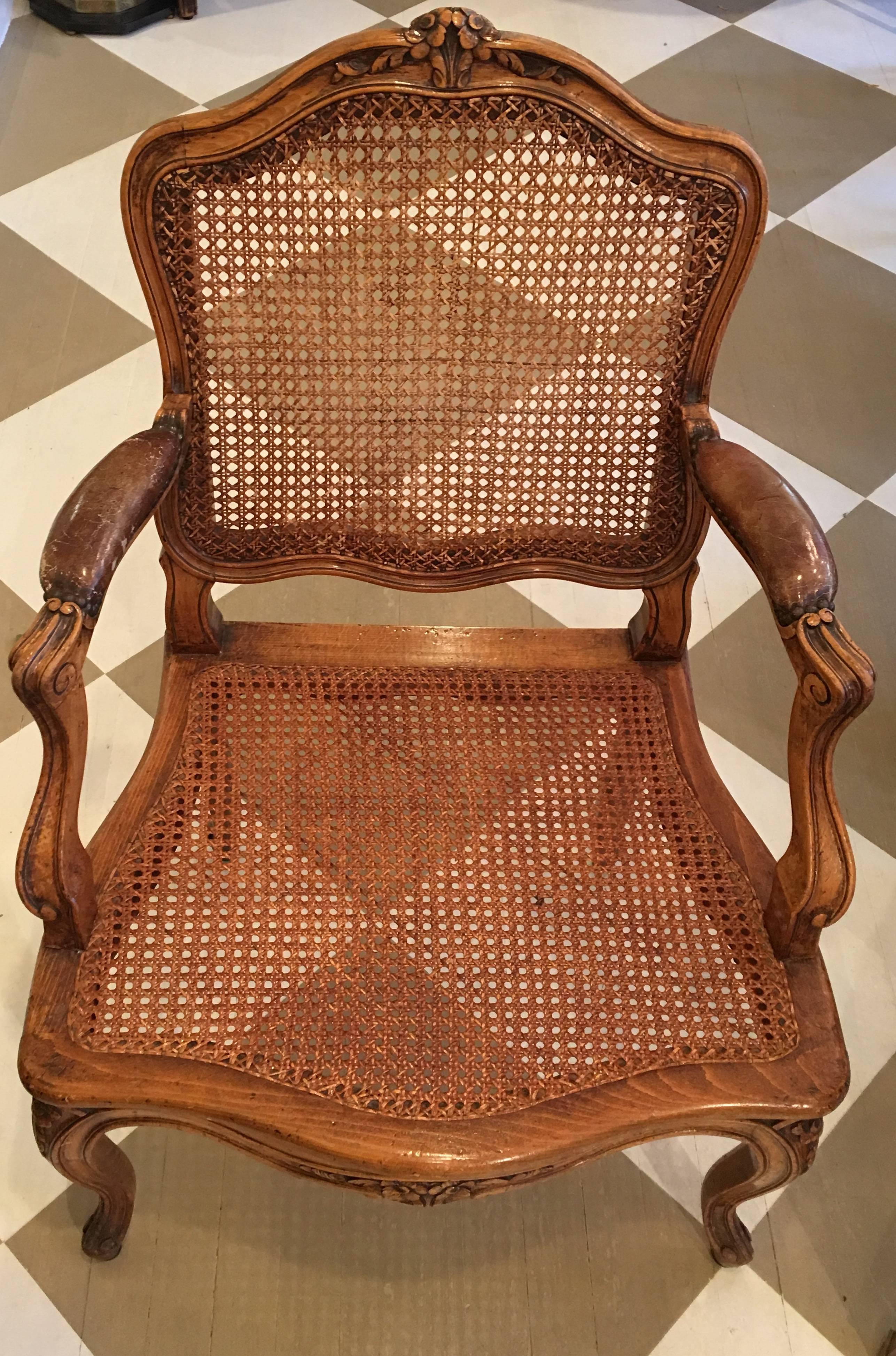 North American Pair of 19th Century French Louis V Style Fruitwood Armchairs For Sale