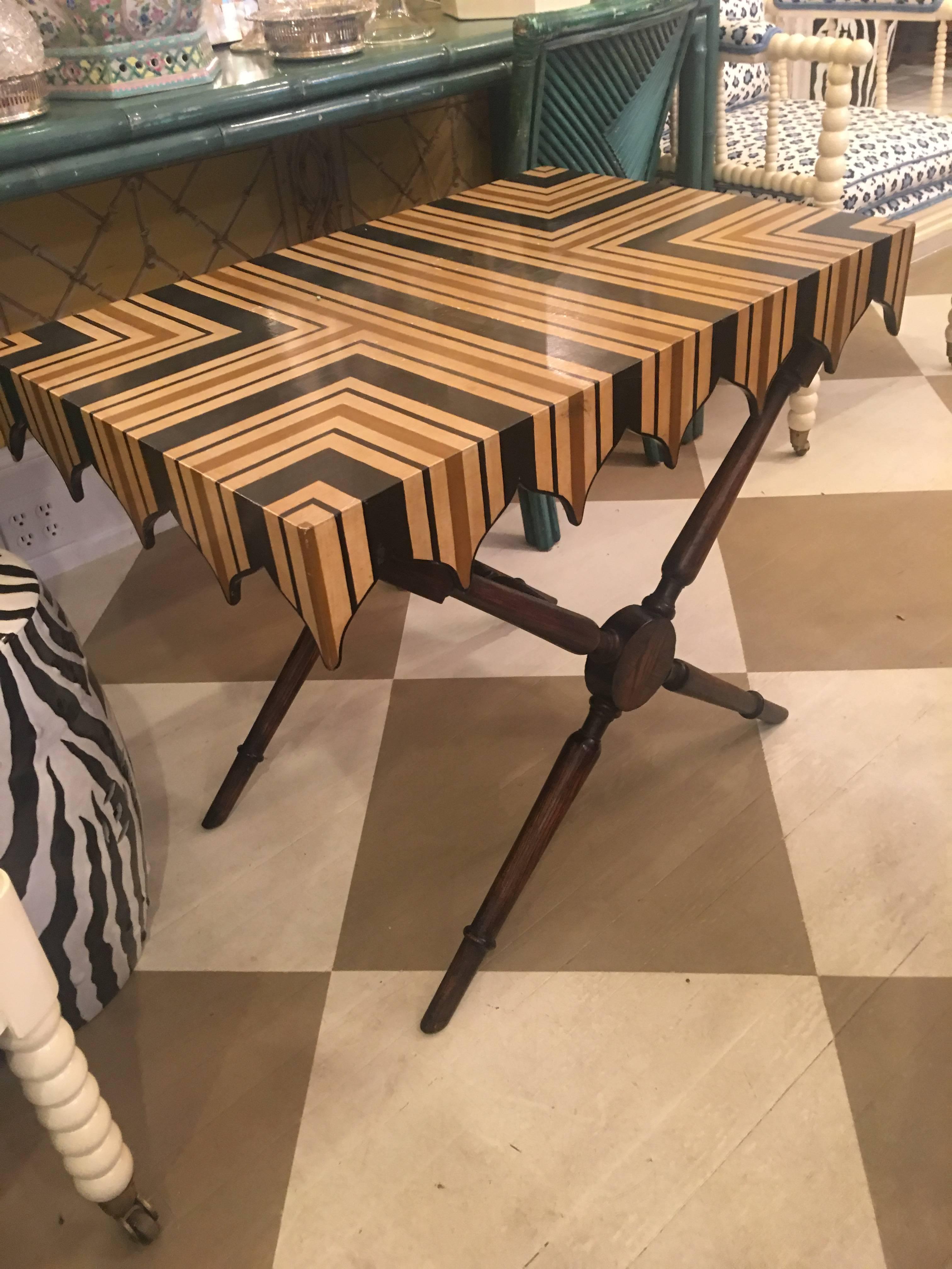 Midcentury American Stripped Painted Table In Good Condition For Sale In Southampton, NY