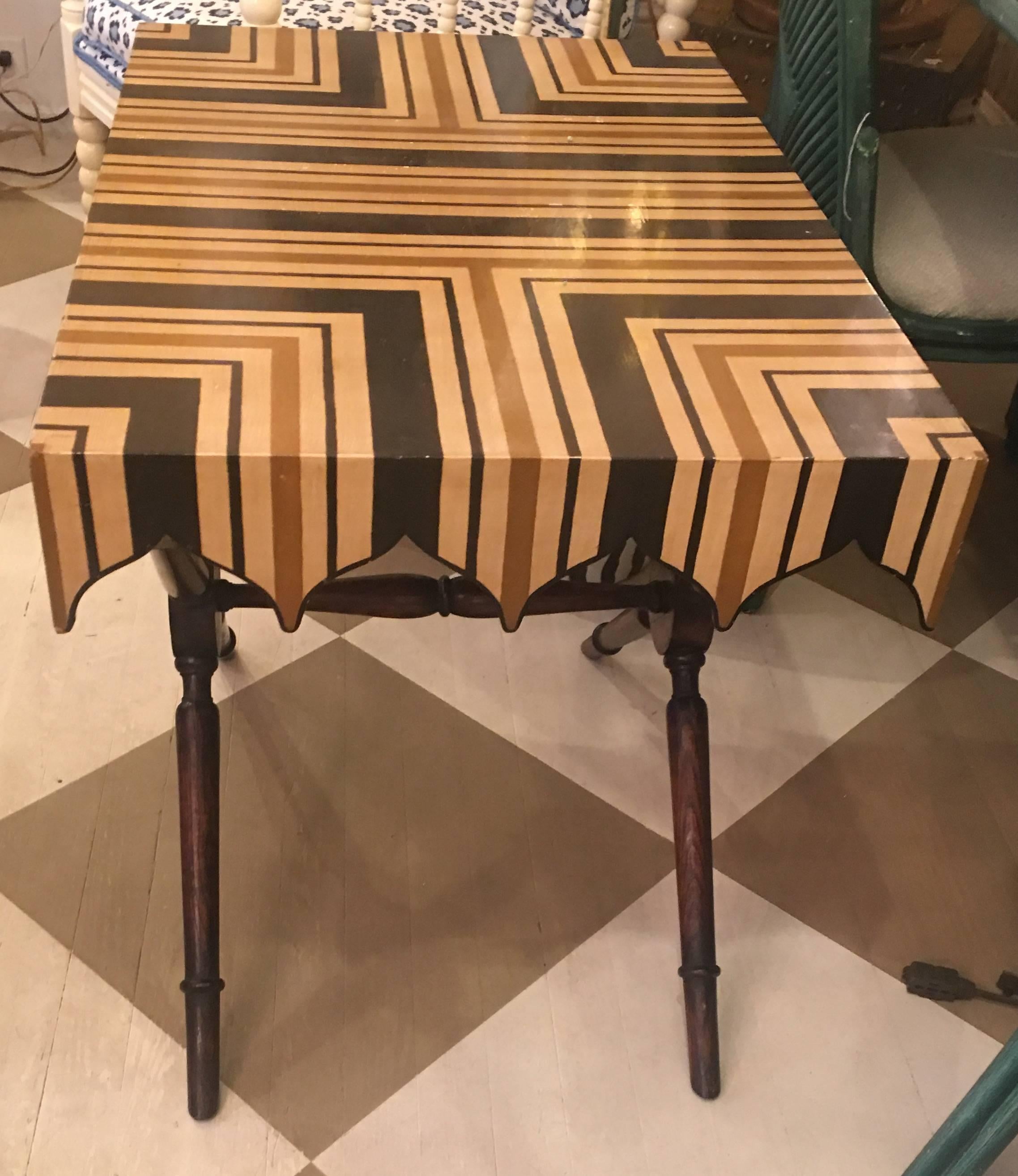 Midcentury American stripped painted table.