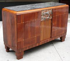 Pewter and Ivory Inlaid French Art deco Buffet