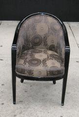 Ebonized French Art Deco Bergere