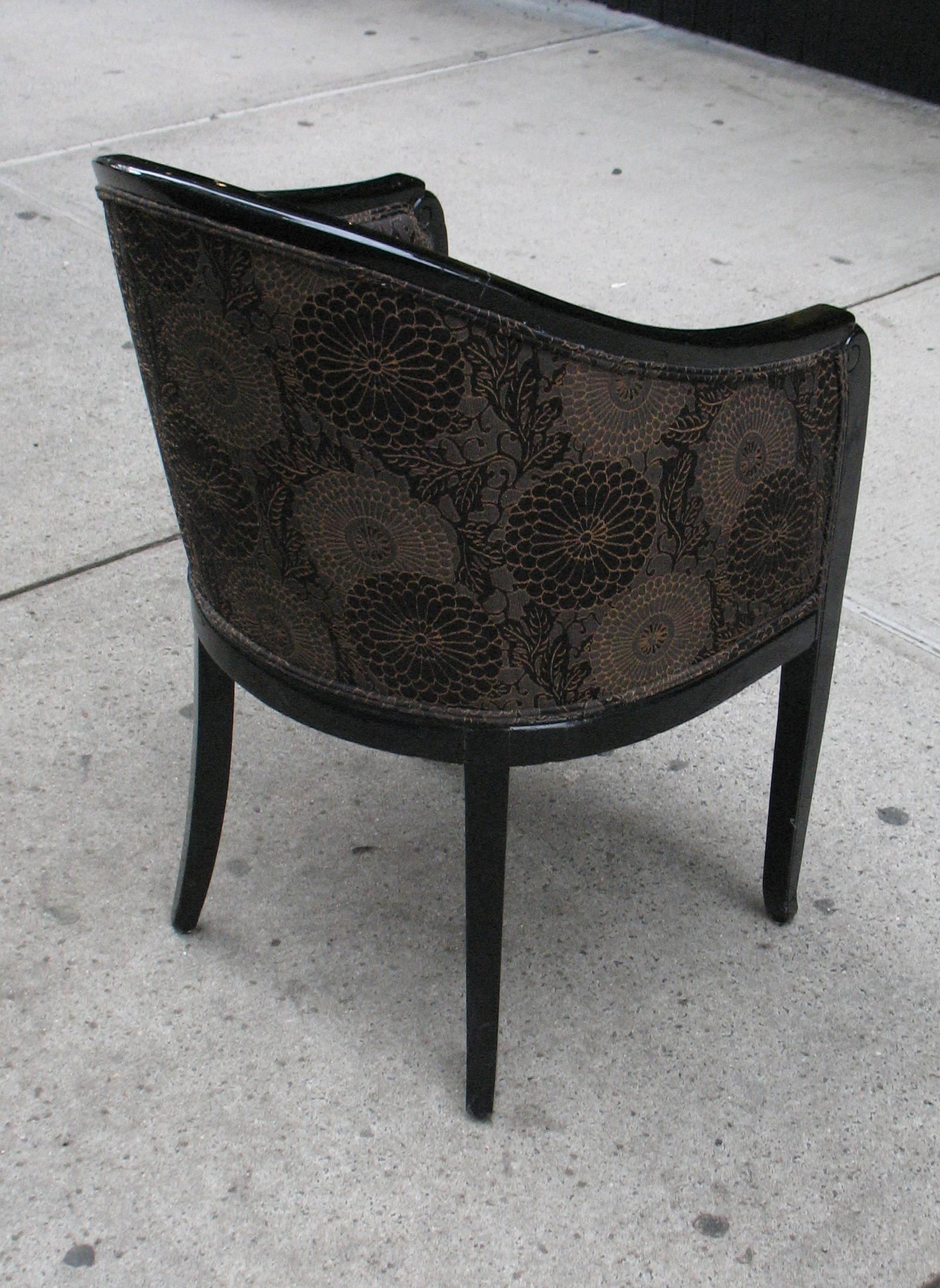 Ebonized French Art Deco Bergere In Excellent Condition For Sale In Long Island City, NY