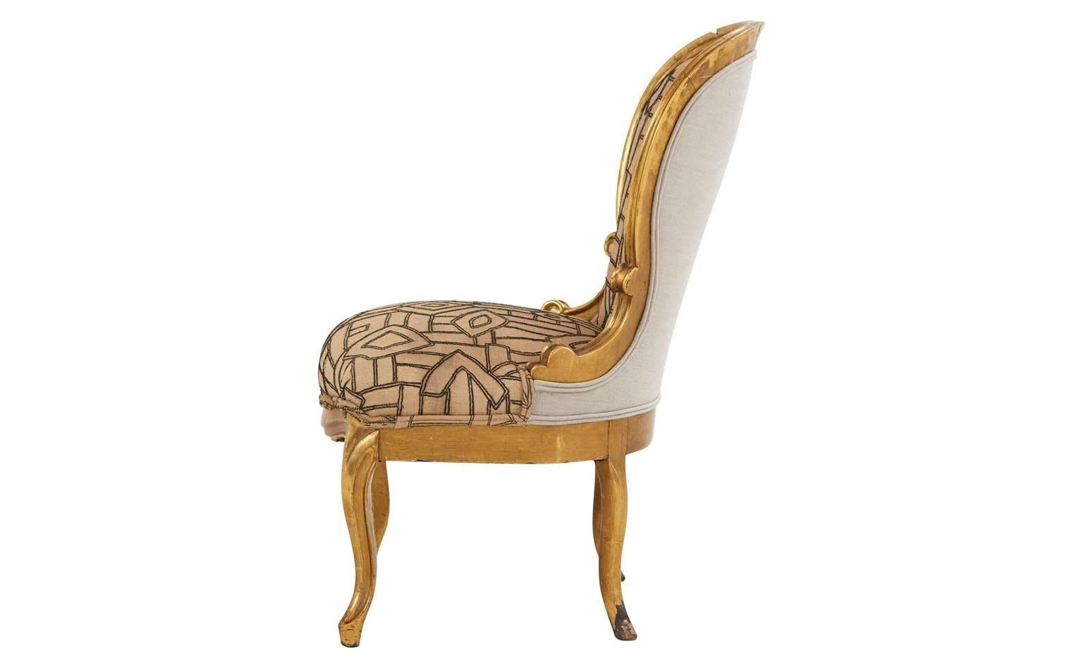 French Antique Gilt Kuba Chair