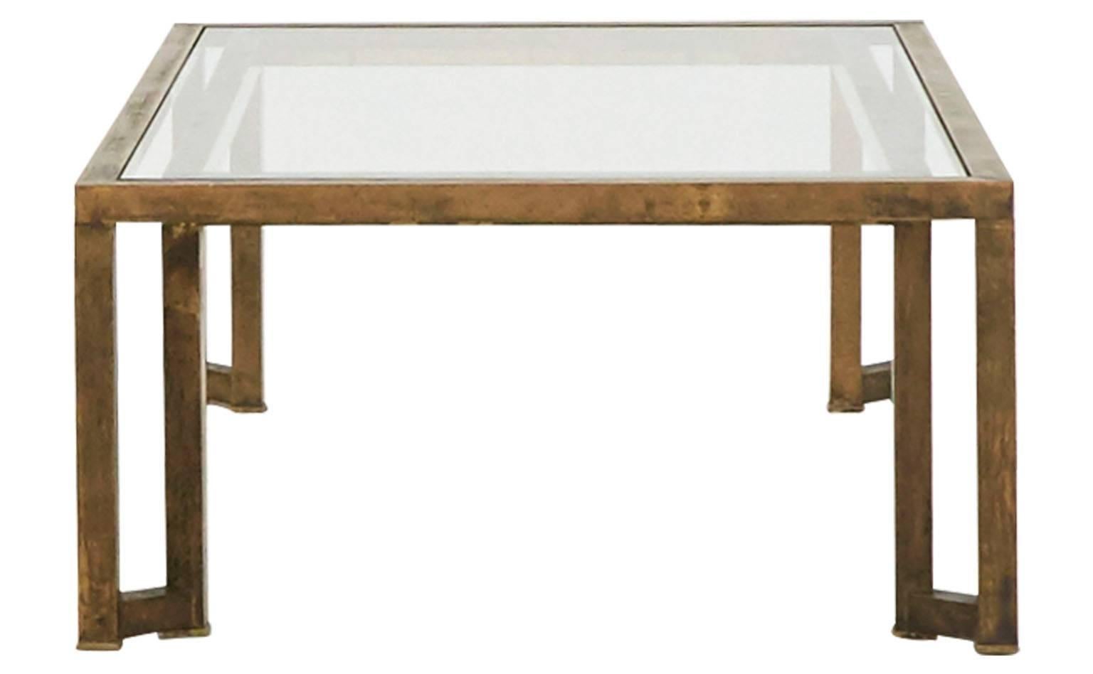 Vintage Brass Coffee Table In Good Condition In Chicago, IL