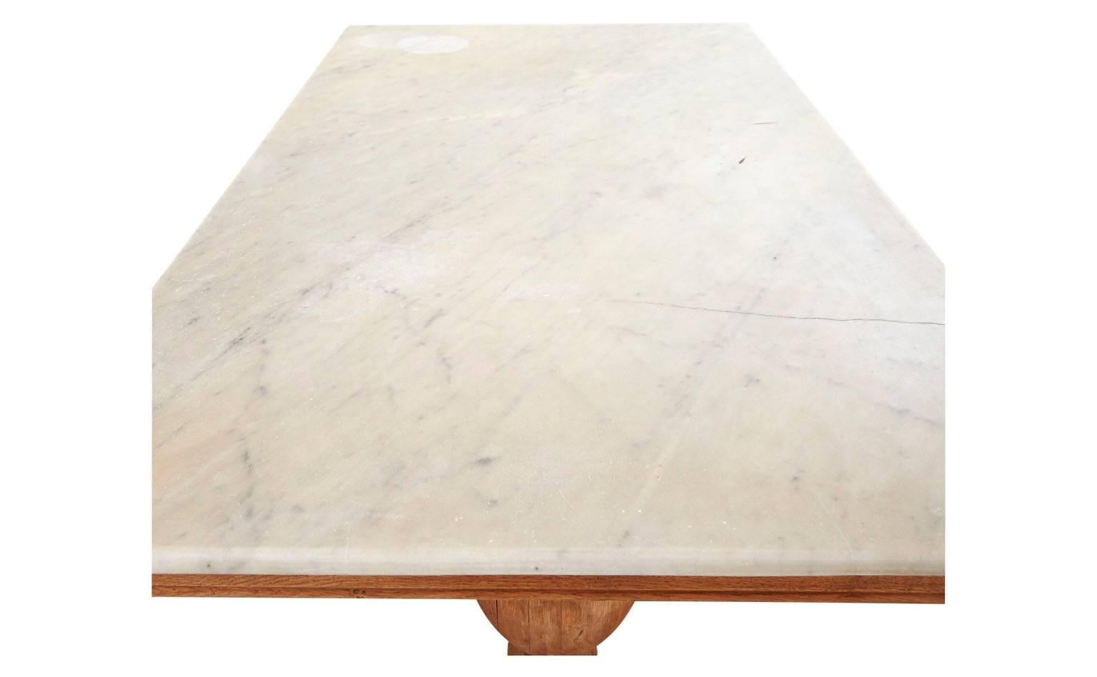 French Vintage Marble Dining Table