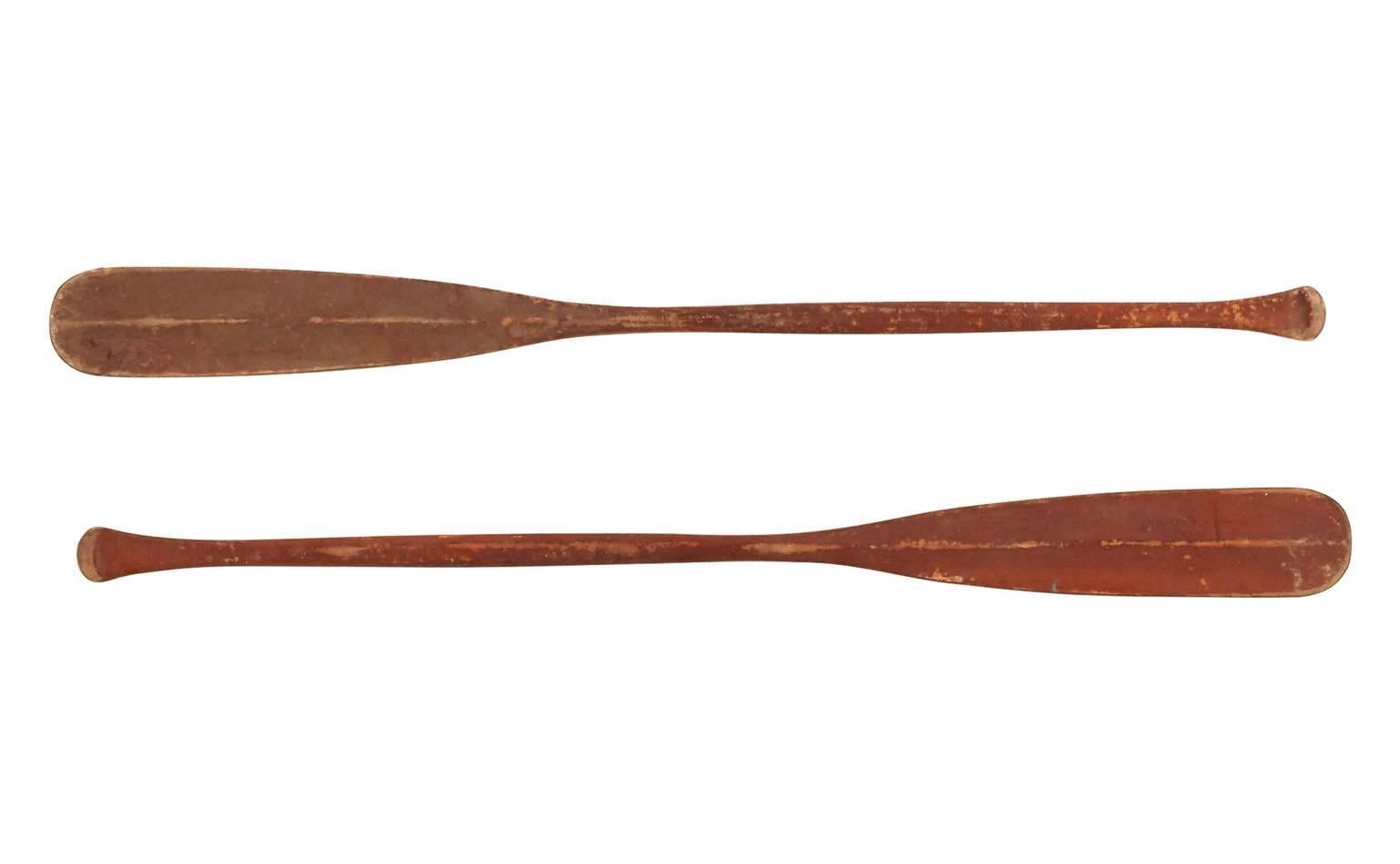 Wood Antique French Boat and Oars
