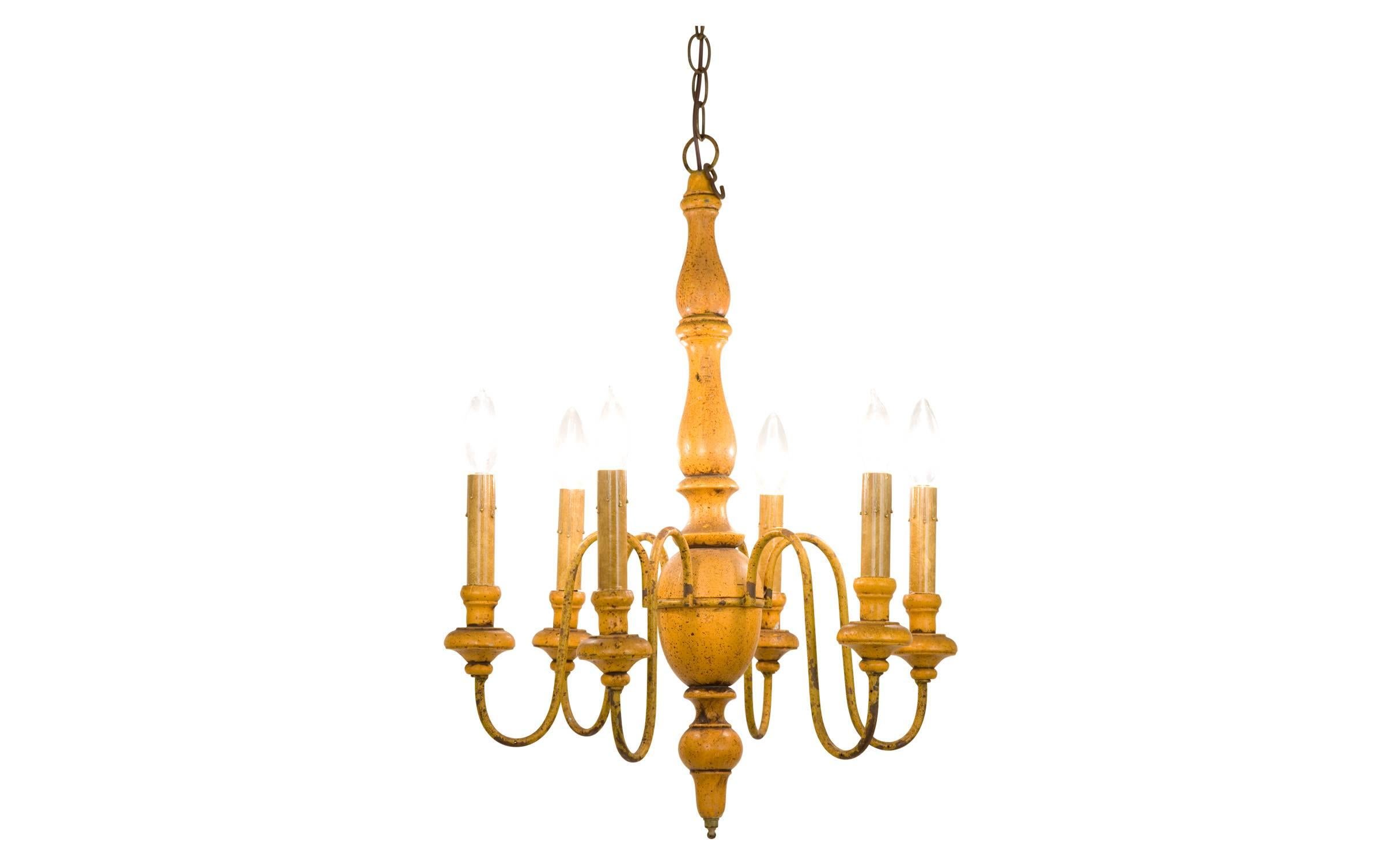 American Classical Wooden Chandelier For Sale