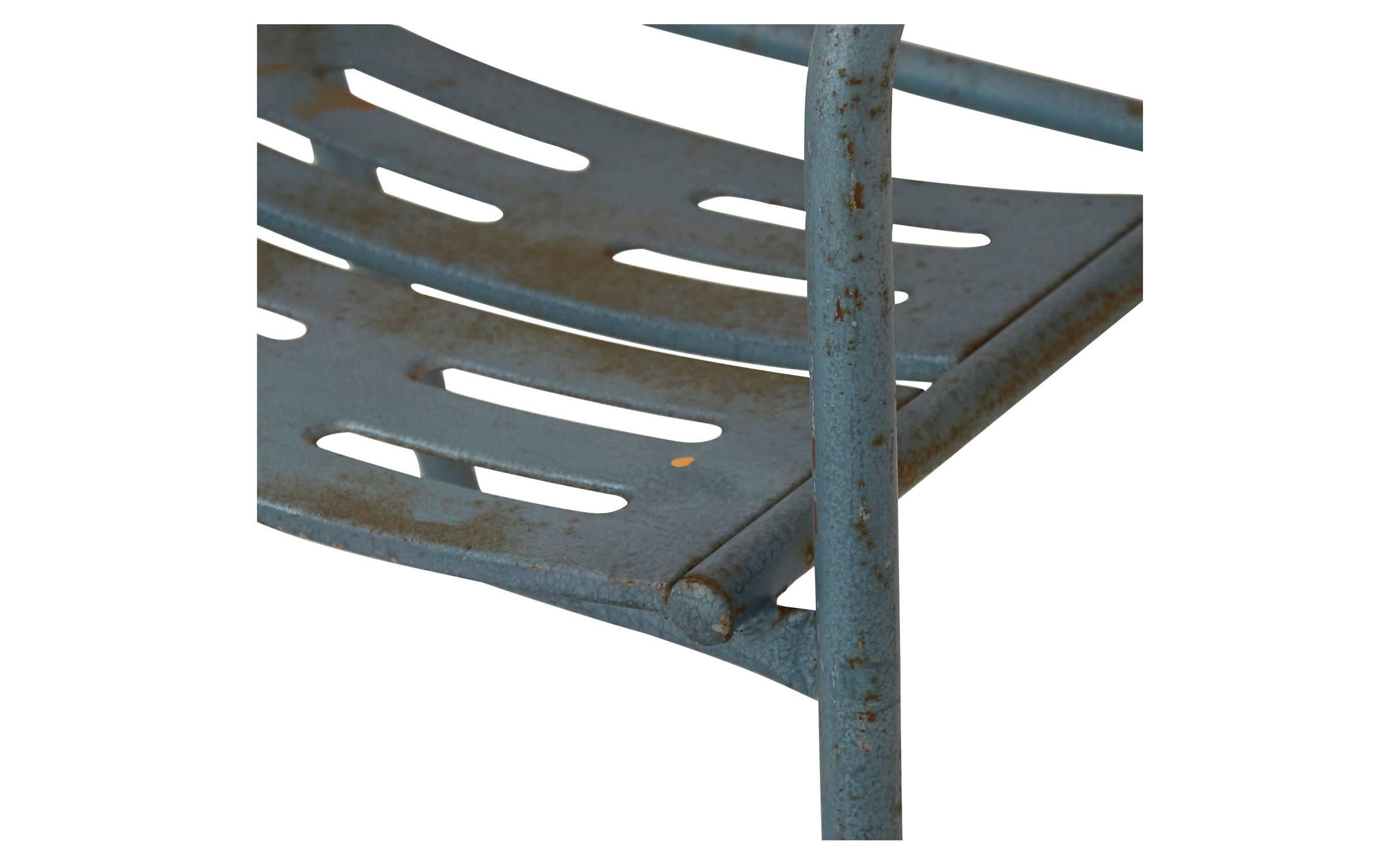 •Patinaed Metal
•20th century
•From Spain

Dimensions
•Overall: 20'W x 15'D x 29.5'H 
•Seat height: 16'H
•Arm height: 24.5'H