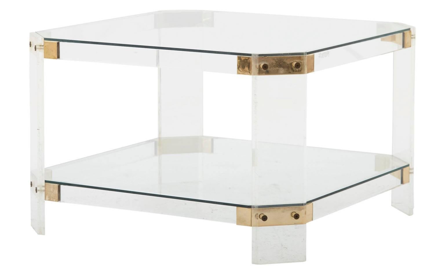 Mid-Century Modern French Lucite Coffee Table