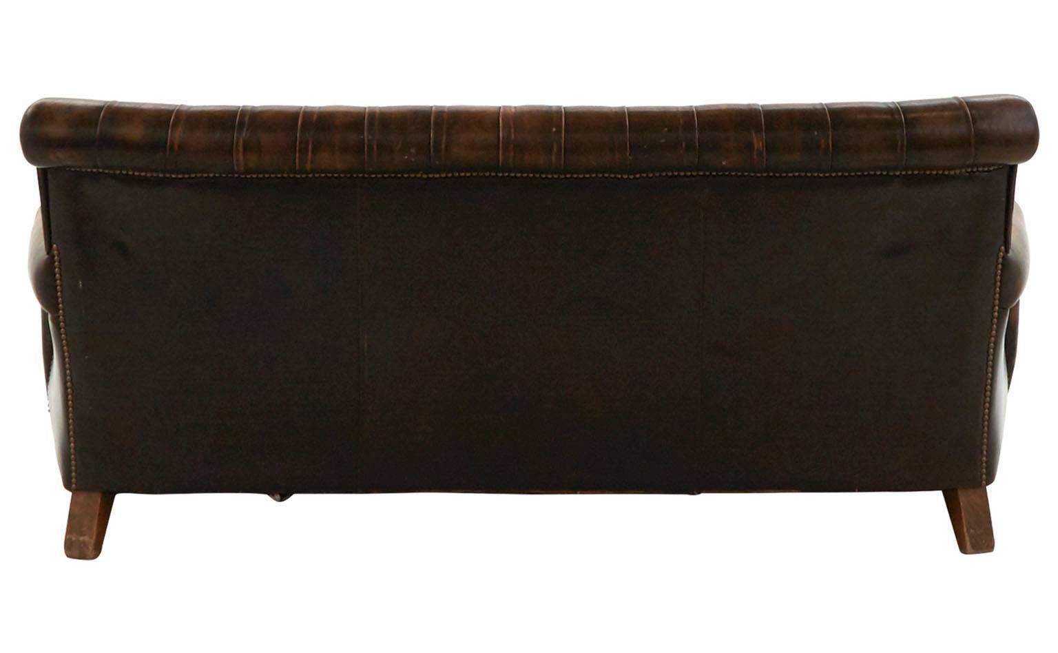 Spanish Vintage Leather Sofa