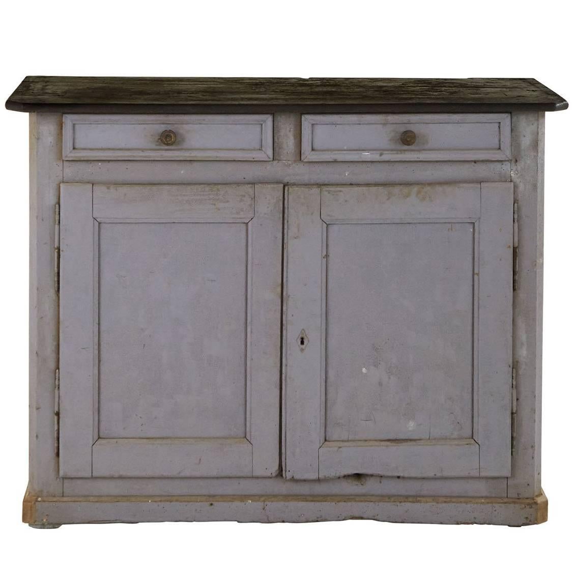 Antique Weathered Grey French Cabinet