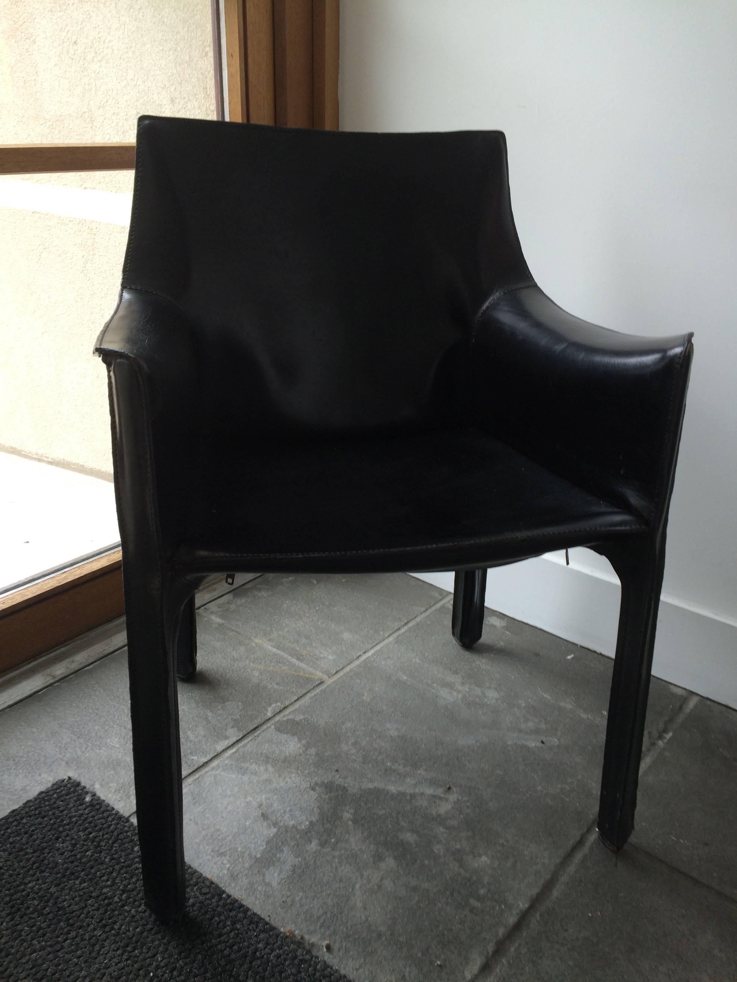 Italian Pair of Cab Chairs by Cassina