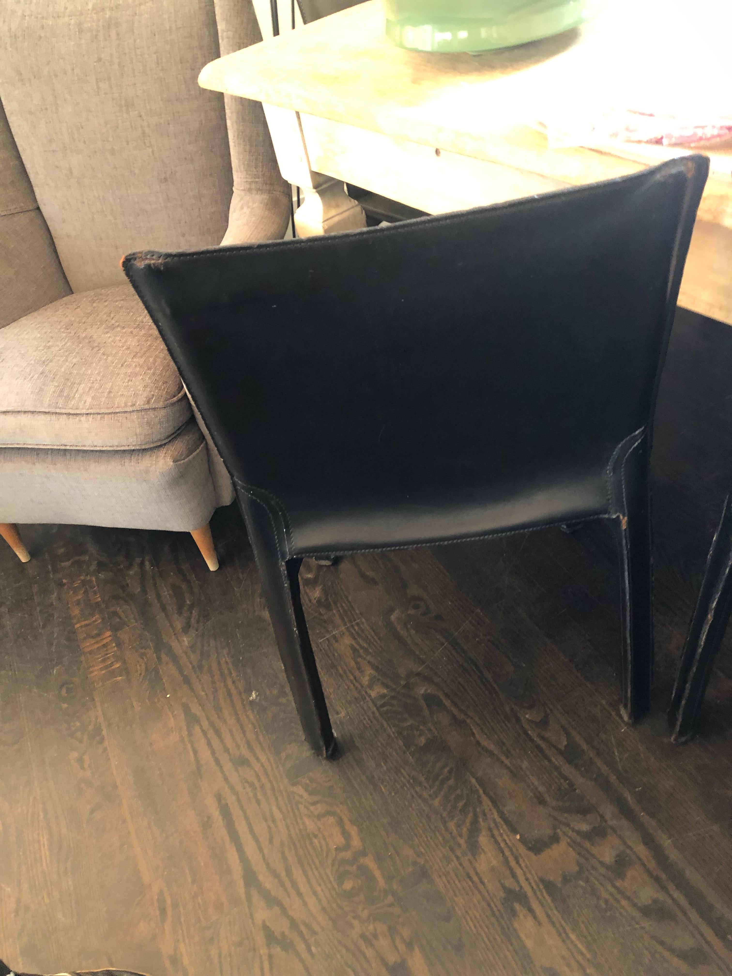 cassina leather dining chairs
