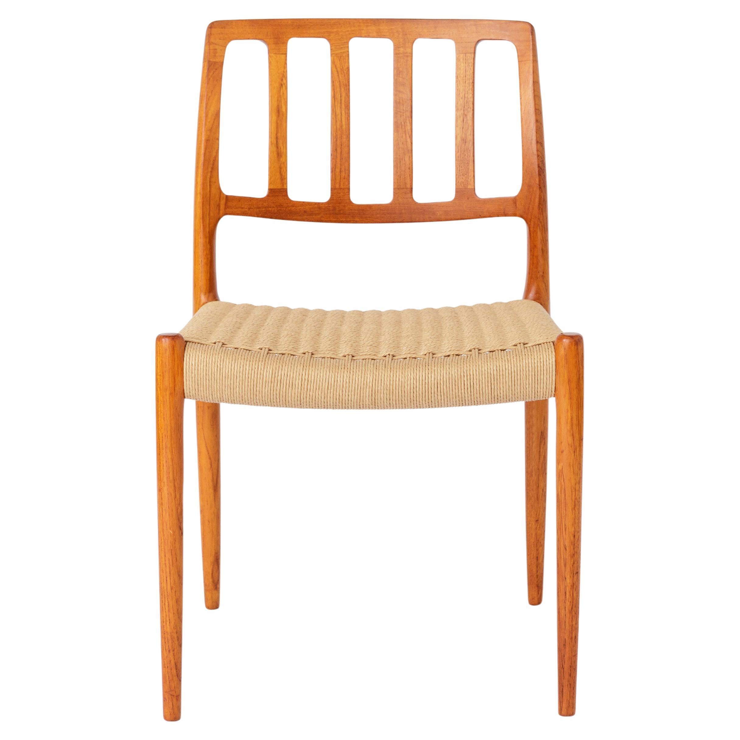 1 of 8 Vintage Niels Otto Moller Model 83 Chair, 1974 - Teak Wood, Renewed Seat