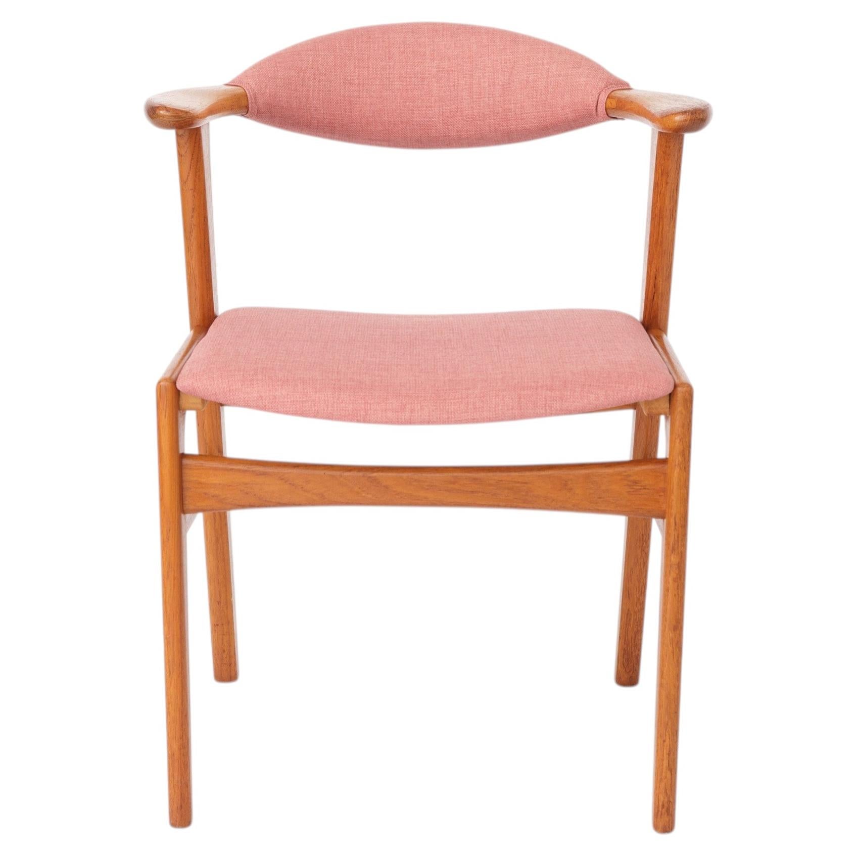 Vintage Erik Kirkegaard Model 49 Dining Chair Høng Stolefabrik Teak & Pink U