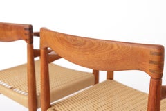 Pair of H.W. Klein Armchairs for Bramin  Danish Teak & Paper Cord Chairs  1960