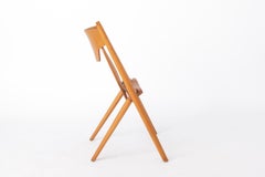 Vintage Hiller Folding Chair  German Beech Wood Chair  Space-Saving 1970s