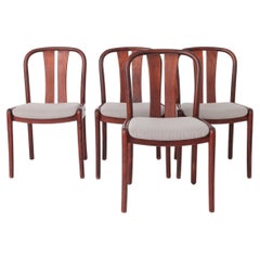 Set of 4 Vintage Casala Dining Chairs  German Mid-Century Beech Chairs  1970s
