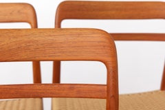 Set of 4 Alf Aarseth Model 145 Dining Chairs, Teak & Danish Paper Cord, 1960s