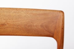 1 of 3 Niels Otto Møller Model 77 Teak Dining Chair, Danish Paper Cord, 1960s